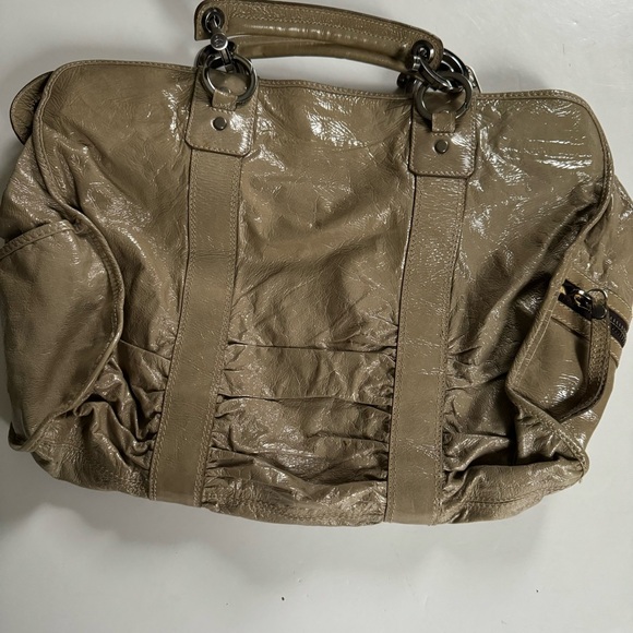 Lanvin Patent Taupe Carry All Handbag with Silver Hardware - Picture 14 of 16